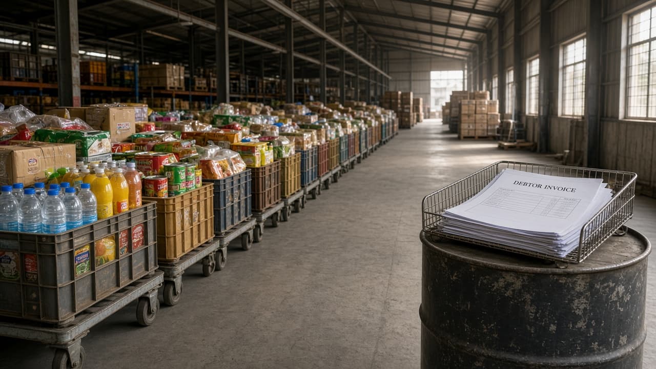 Stock crates and receivables papers that define working capital